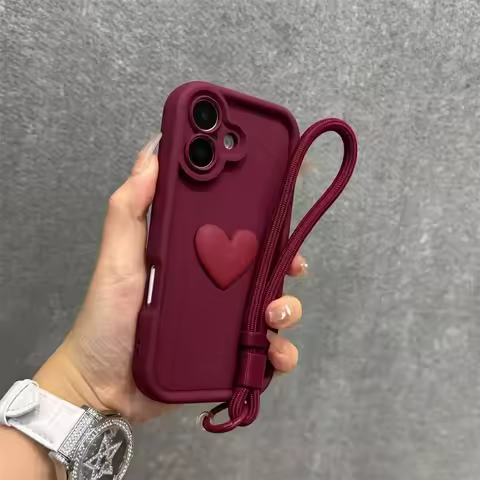 3D Love Heart Hand Strap Slicon Back Cover For Oppo A5 Pro Case Oppo A5 A80 A40 A58 A98 A74 A38 A18