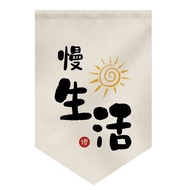 Sushi Restaurant Shop Short Curtain Japanese Hanging Curtain Door Triangle Flag Kitchen Printing Nor