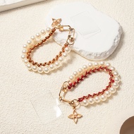 9 ️ ⃣ Mobile Phone Sling Sling Wrist Strap Short Pearl Phone Case Chain Leather Rope Mobile Phone Ch