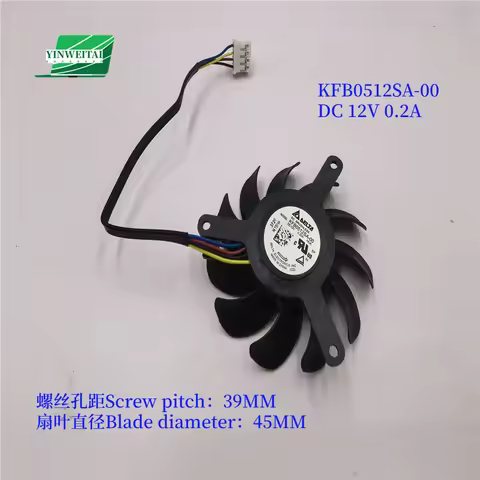 KFB0512SA-00 DC 12V 0.2A FAN FOR NVIDIA Quadro T1000 T400 T600 2G 4G 8G Professional graphics design
