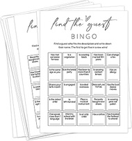 Bridal Shower Bingo Cards, 25 Unique Sheets, Wedding Shower Games for Guests, Bachelorette Party Bin