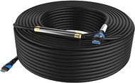 HDMI Cable 75 Feet Postta 4K HDMI2.0 Cable with Built-in Signal Booster Support 4K(2160P),3D,1080P,Ethernet,Audio Return(ARC)-(Black-Pale Blue)