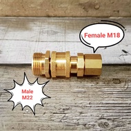 Male M22 x Female M18 Connection Adapter Connector