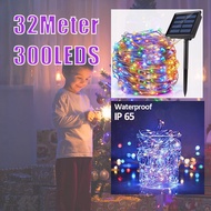 💡Ready Stock💡Solar Fairy Light 32m 300LED 8 Mode Outdoor Lampu Hiasan Waterproof Solar String Lights