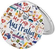 BEKECH Australia Travel Gifts My Trip to Australia Travel Makeup Mirror Australia Lover Gift Austral