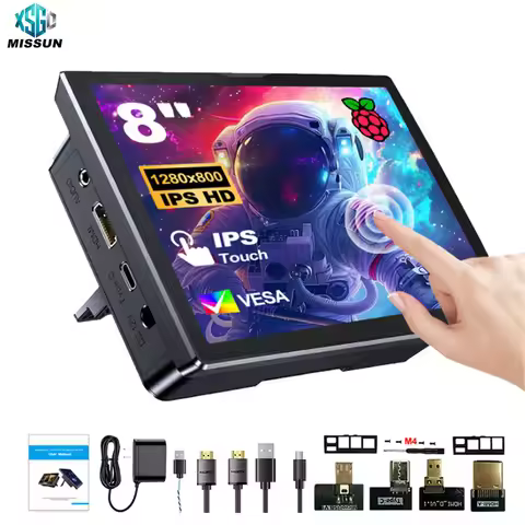 MISSUN 8 Inch Raspberry Pi Touch Screen IPS 1280x800 HD LCD HDMI- Display for RPI 4B 3B+ 3B PC Secon
