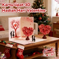3D Folding Card/ 3D Heart Greeting Card/ 3D Greeting Card Beautiful Flower Bouquet/ Greeting Card fo