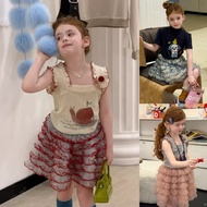 MAX BABY Children's Shirt Tank Top Snail Frilly Skirt There Is A Pants Lining (2117)