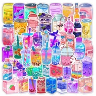 10/50Pcs Summer Cute Flavored Drink Stickers PVC Waterproof Cartoon Beverage Sticker Decal for Girls Perfect for Laptop Stationery Water Bottle