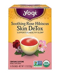 Yogi Organic Skin Detox Tea — Soothing Rose Hibiscus 有機 排毒養生草本茶 — 玫瑰芙蓉 1.12oz / 32g (16小包)【076950202