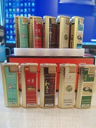 Combo 10 chiếc Bật lửa khò tia lửa Xanh 1619 Hột quẹt khè điện tử vỏ sắt 1619