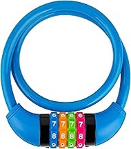 IDEALUX Bike Lock Cable, Bicycle Cable Lock with 4 Digit Combination & Large Lock Head, Resettable K