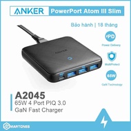 Sạc nhanh Anker 65W PowerPort III Slim-A2045 Công nghệ GaN và IQ3.0/Anker Powerport III Slim 63W GaN