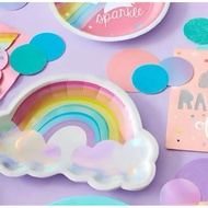 PAPER PLATE RAINBOW CLOUD 8pcs /