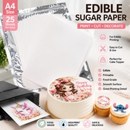 25PCS Edible Sugar Paper A4 Frosting Sheets Edible Image Printing Paper for Cake Decoration