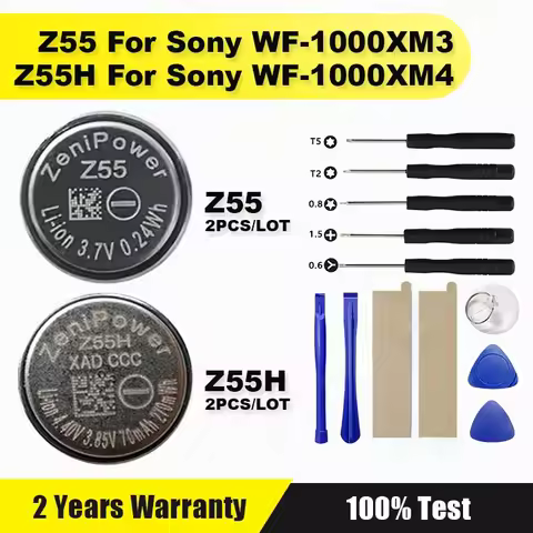 2pcs/lot Z55 Z55H New Replace Battery For Sony WF-1000XM3, For WF-1000XM4 WF-SP900/SP700N /1000X WI-
