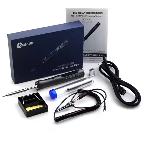 QUECOO T85 Smart Portable Electric Soldering Iron PD/DC 65W With TS101 Iron Tip Fast Heat Soldering 