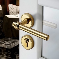 Door Lock  Golden Family Room Door Handle Interior Door Lock Set Bedroom Wooden Door Handle Golden Anti-theft Door