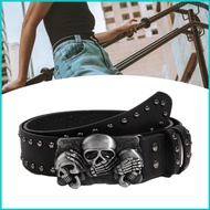 Nan Skull Waist Belt Buckle Cool Punk Studded Belt Cowboy Grunge Wide Belt