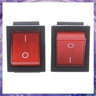 [P K A M] 16A/250VAC 20A/125VAC Red Indicator Light 4 Pin ON/OFF DPST Rocker Switch 2 Pcs