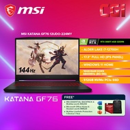 MSI Katana GF76 12UDO-224MY Gaming Laptop i7-12700H|RTX3050Ti|17.3" FHD 144Hz|16GB|512GB|W11H|MOHS - 9S7-17L424-224