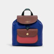 Coach Pennie金屬馬車Logo真皮 背包 Coach Pennie leather Backpack 22 in Colorblock