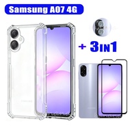 3IN1 Samsung Galaxy A07 กันกระแทกซิลิโคนอ่อนนุ่มโปร่งใสสําหรับ Samsung A07 A17 A06 A16 เซรามิค Frost
