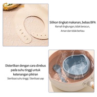 Lakoeofficialmall 6Pcs/Set Baby Eating Utensils Silicone Baby Eating Utensils Set