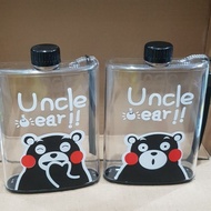 Bear Motif Flat Plastic Drinking Bottle / Bear Flat Drinking Bottle MC-0058