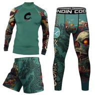 MMA BJJ Boxing Martial Arts Wear MMA Compression T-shirt Pants Shorts Suits  Jiu Jitsu Rashguard 3d 