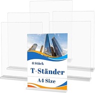 Stand Table Stand A4 Acrylic T Stand Vertical Double Sided Display Menu Holder Photo Frame for Resta