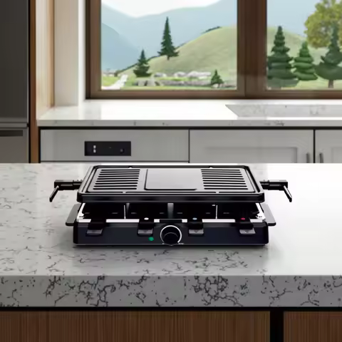 1200W CE Electric Raclette Grill Household Appliance with Grilling Plate for Hotel BBQ & Party Grill