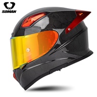 SOMAN หมวกกันน็อคคาร์บอนไฟเบอร์ X8S คลุมทั้งหมดแบบปรับแต่งได้รถจักรยานยนต์4ฤดูหมวกกันน็อคหมวกกันน็อก