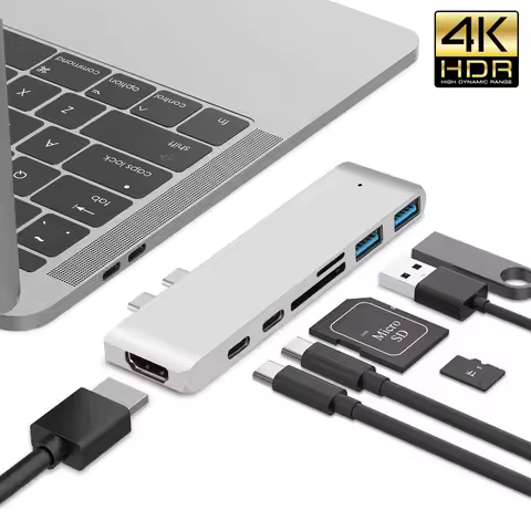 USB 3.1 Type-C Hub to HDMI Adapter 4K Thunderbolt 3 USB C Hub 3.0 TF SD Reader Slot PD For MacBook A