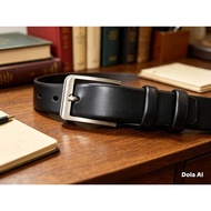 LK553 Premium Grade Artificial Leather Belt Width 4 Cm. For People With Big Waist Silver Head Classi