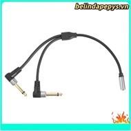 1/8 Inch Socket to 1/4 Inch Plug Y Splitter Adapter Cable 0.24M 3.5mm Female Stereo to Dual 6.35mm M
