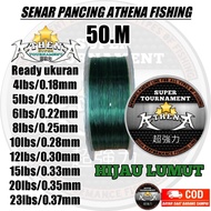 Senar pancing kecil kuat 50 kg anti keriting 50m Athena fishing line benang pancing super kuat anti 