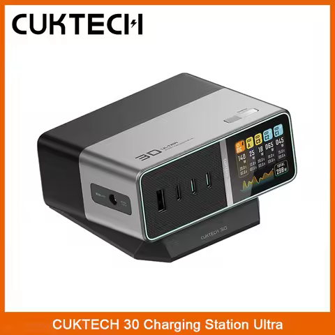 CUKTECH 30 Charging Station Ultra TA3005U 300W MAX Portable GaN DC Charger 1.83" IPS Display For HUA