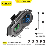 Awei VS-6 Motorcycle Helmet Bluetooth 5.4 Earphones Support wireless two person intercom 40mm HiFi s