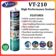 V-Tech Silicone Sealant & Adhesive Sealant VT210 Grey