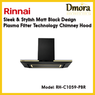 Rinnai RH-C1059-PBR Sleek &amp; Stylish Matt Black Design Plasma Filter Technology Chimney Hood