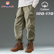 OWLLADE Cargo Jogger Pants for Kids Boy in Green B02 4T-2