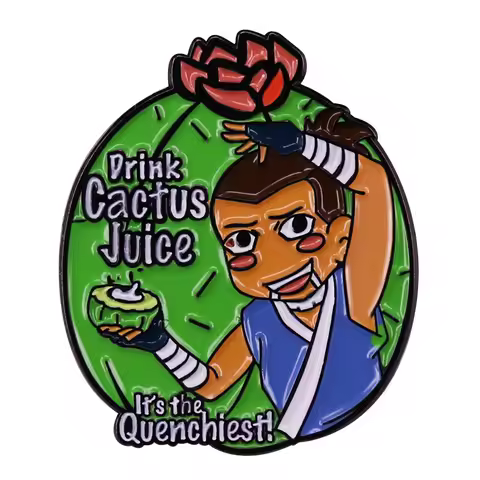 The Last Airbender Enamel Pin Drink Cactus Juice It's The Quenchiest! Badges Lapel Pins for Backpack