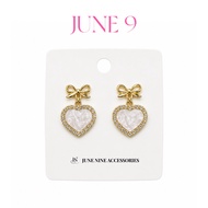 JUNE 9 S925 Sterling Silver Heart Bow Earrings | Sensitive Ears Friendly