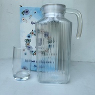 1.7L Glass Water Bottle vs 1L1 BOTTLE with 3 glasses