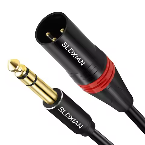 Lungfish 6.35mm jack to XLR cable, quarter inch 1/4 "TRS stereo jack to XLR male balanced interconne