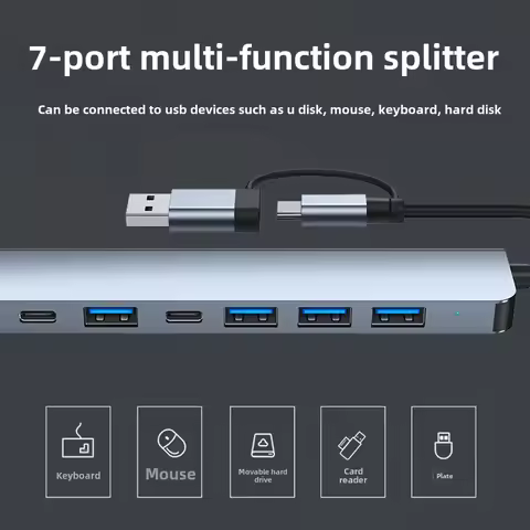 3.0Usb/type-c 7-in-1 Docking Station Usb Hub Hub Computer Docking Station Splitter Expander
