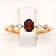 Happy Jewelry แหวนพลอย วงเล็กๆ ประดับเพชร แหวนเพชร แหวนทองเพชรแท้ ทองแท้ 37.5% PL109