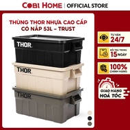 Thor multi-purpose storage bin with lid, high quality PP plastic 53L - Cobi home