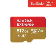 SanDisk Extreme microSDXC, 512GB, SQXAV, V30, U3, C10, A2, UHS-I, 190MB/s R, 130MB/s ( SDSQXAV-512G-